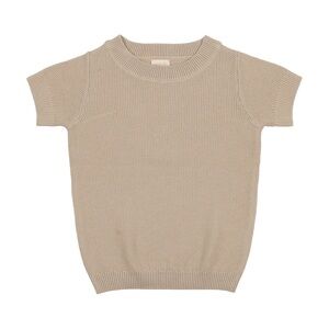 Kids Tan Knit Short Sleeve Top